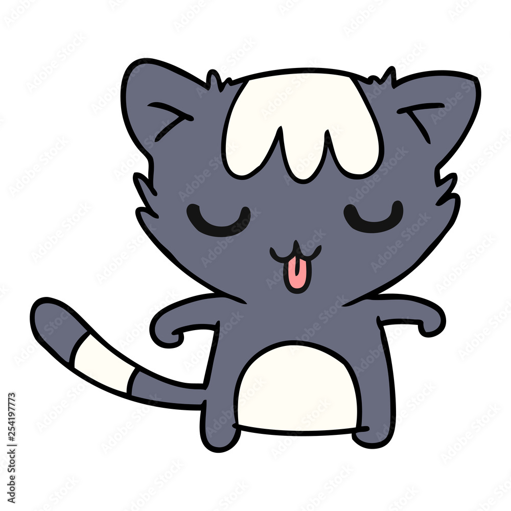 Obraz premium cartoon of a kawaii cute racoon