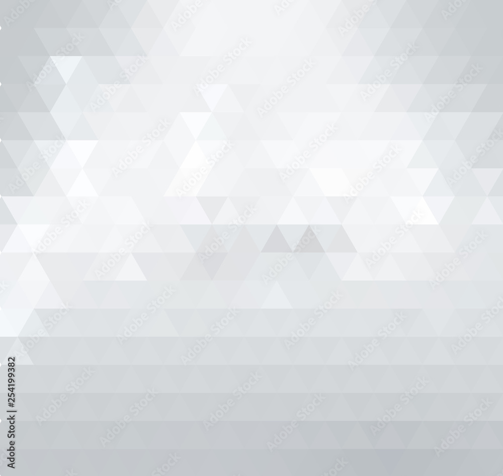 Obraz premium Triangular low poly, light grey, silver, mosaic pattern background.