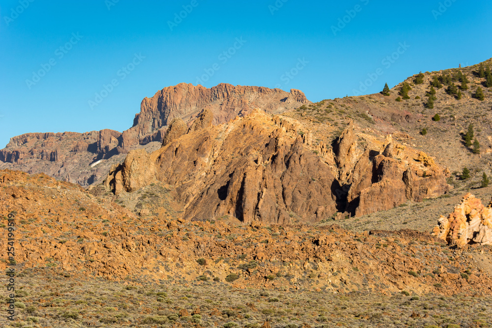 Fototapeta premium Spectacular landscape with many interesting forms of volcanic activity.