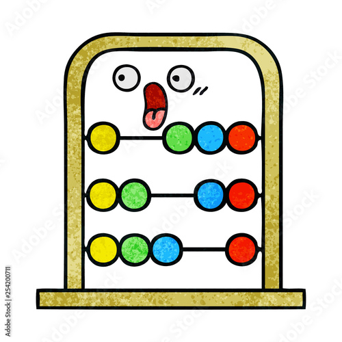 retro grunge texture cartoon abacus