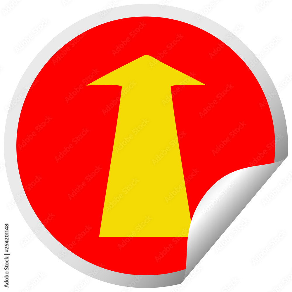 quirky circular peeling sticker cartoon arrow quirky circular peeling sticker cartoon arrow