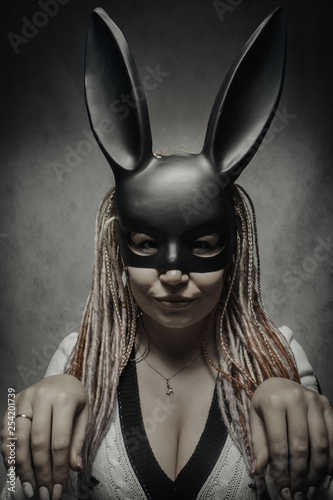Girl in rabbit mask