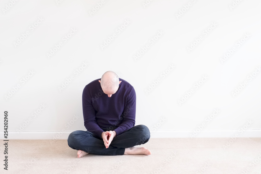 Tired lonely man with stress and mental health problems Tired lonely man with stress and mental health problems
