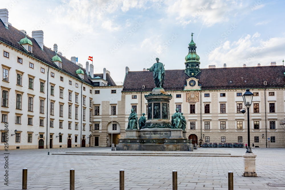 Kaiser Franz I monument in the courtyard of Hofburg Palace, Vienna, Austria