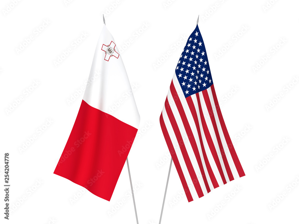 America and Malta flags