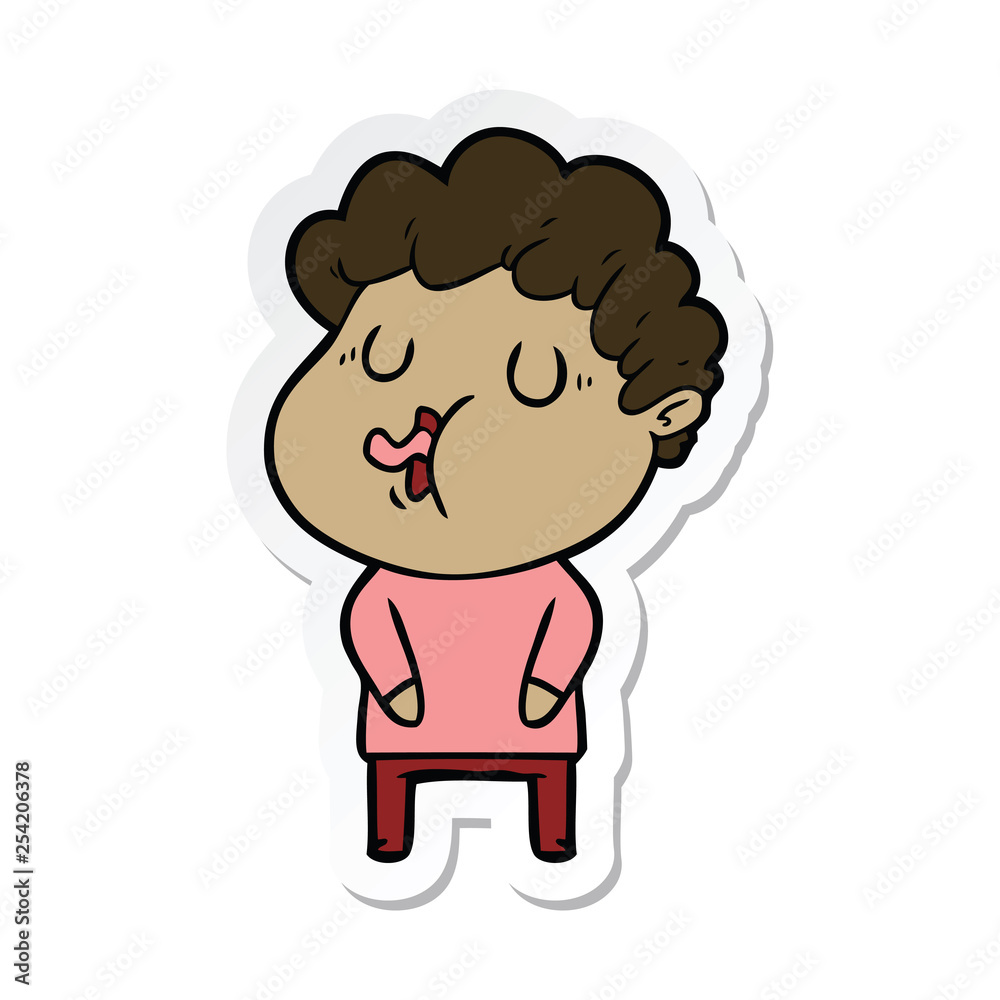 sticker of a cartoon man singing sticker of a cartoon man singing