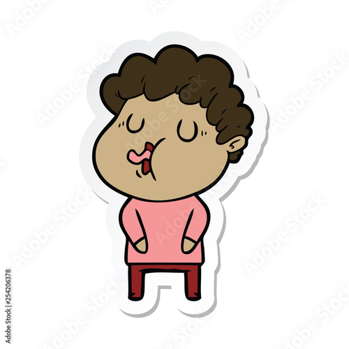sticker of a cartoon man singing