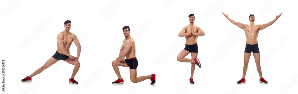 Muscular man isolated on the white background Muscular man isolated on the white background