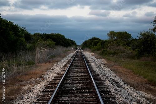 Railroad to blue sky