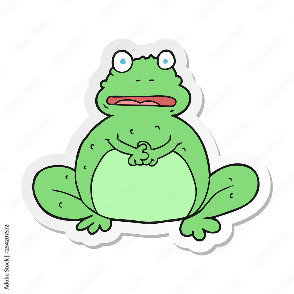 sticker of a cartoon frog sticker of a cartoon frog