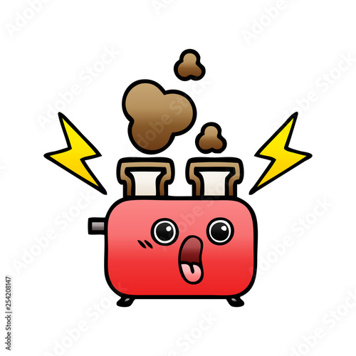 gradient shaded cartoon of a toaster