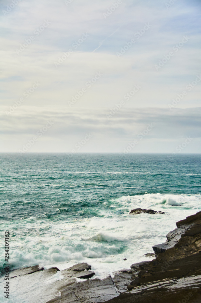 Stormy Cliffs of Kilkee in Ireland county Clare. Tourist destination