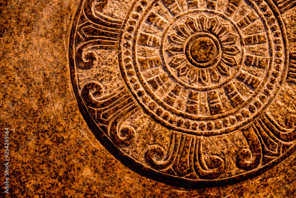 Fototapeta premium Symbols of Buddhism. South-Eastern Asia. Details of buddhist temple in Thailand.