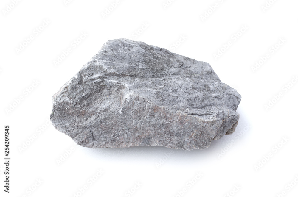 rock isolated on white background. gray stone isolated