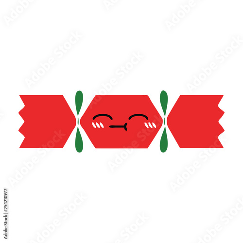 flat color retro cartoon christmas cracker