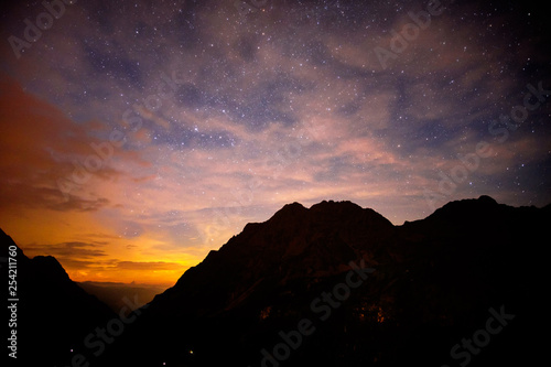 Starry nigjt on the mountains photo