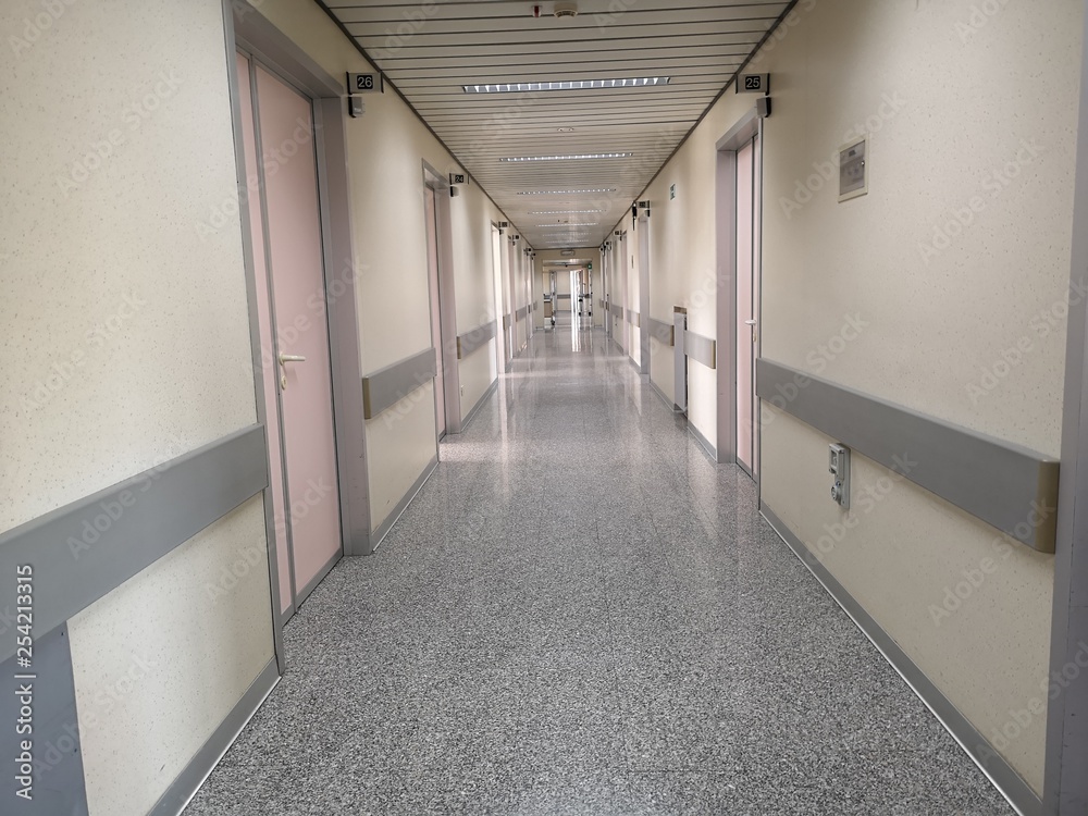 modern hospital corridor