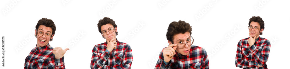 Young male student isolated on white Young male student isolated on white