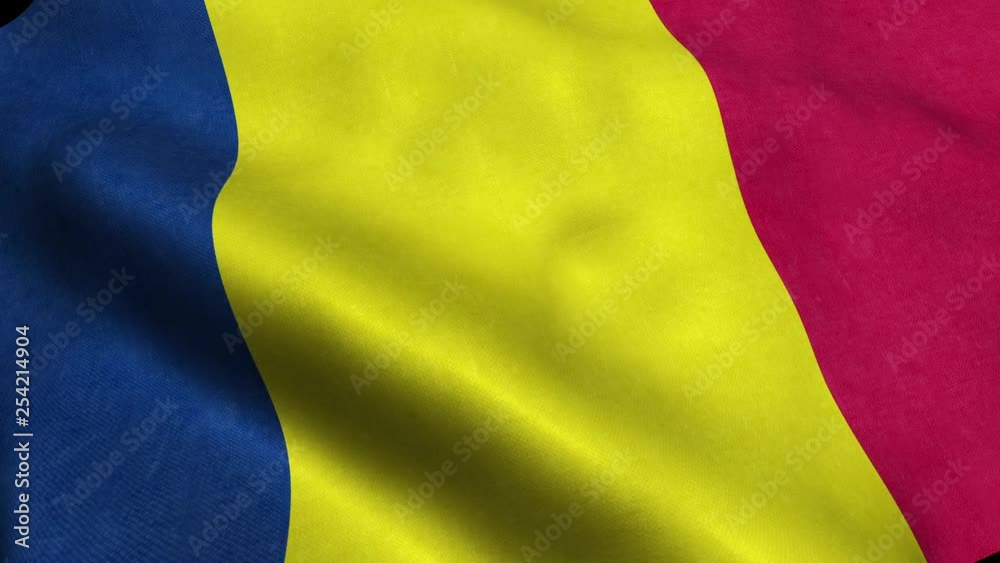 Chad Flag Seamless Looping Waving Animation Chad Flag Seamless Looping Waving Animation