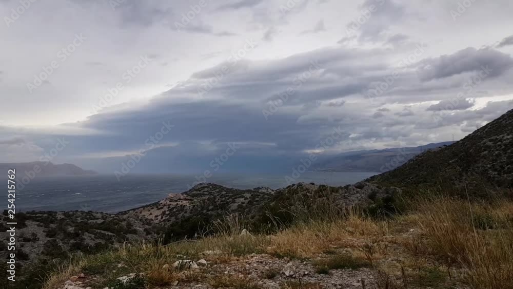 Autumn motion time lapse of Adriatic sea in cloudy and windy day Autumn motion time lapse of Adriatic sea in cloudy and windy day