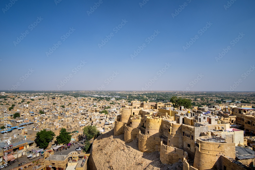 View of the city of Jaisalmer from the fort, Rajasthan, India