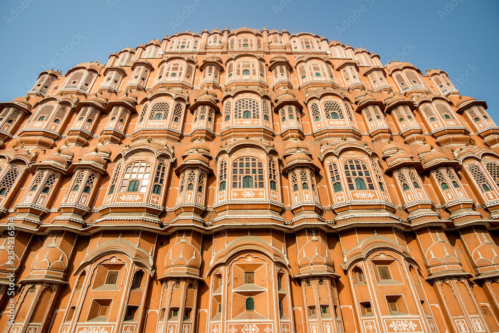 Facade of the Wind Palace in Jaipur, Rajasthan, India