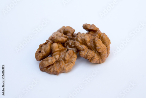 Close-up of walnut kernels.