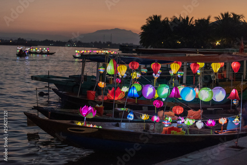 Lanterns and Boat in Hoi An, Vietnam