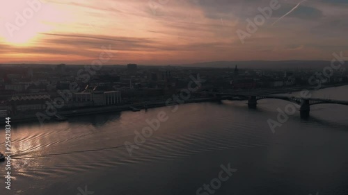 Wallpaper Mural Rhine river aerial view during sunset. Torontodigital.ca