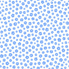 Keuken achterwand Kleine bloemen patronen Seamless ditsy floral pattern in vector. Small blue flowers on a white background.   © Olga Frollen