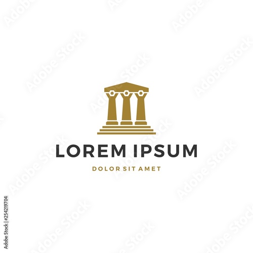 law pillar people logo vector icon illustration