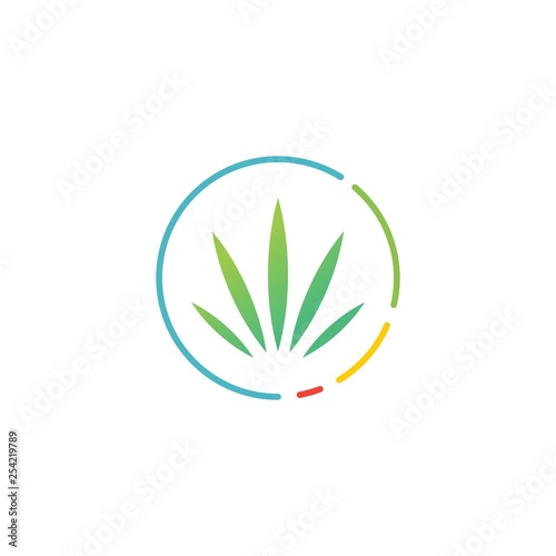 cannabis score meter round logo vector icon