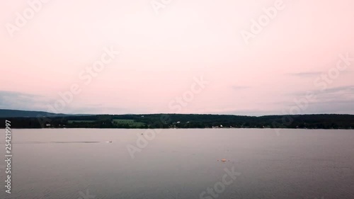 Wallpaper Mural Drone at Sunset. Lake Champlain, Vermont. FIlmed with DJI Mavic Pro Torontodigital.ca