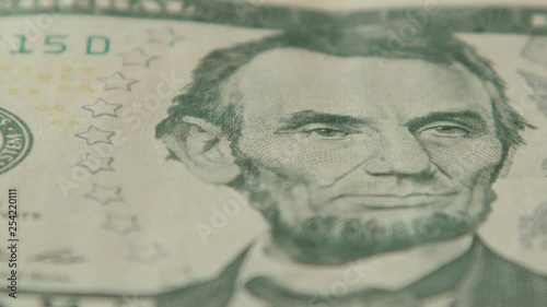 Wallpaper Mural 5 US Dollars bill extreme close up, macro Torontodigital.ca