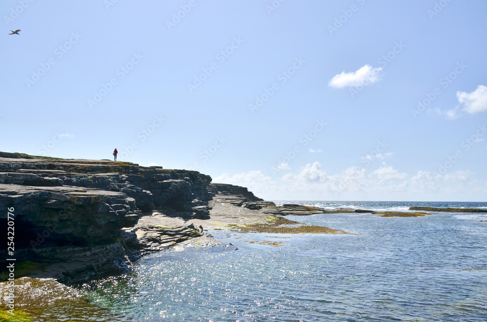 Cliffs of Kilkee in Ireland county Clare. Ocean view, Tourist destination. Cliffs of Kilkee in Ireland county Clare. Ocean view, Tourist destination.