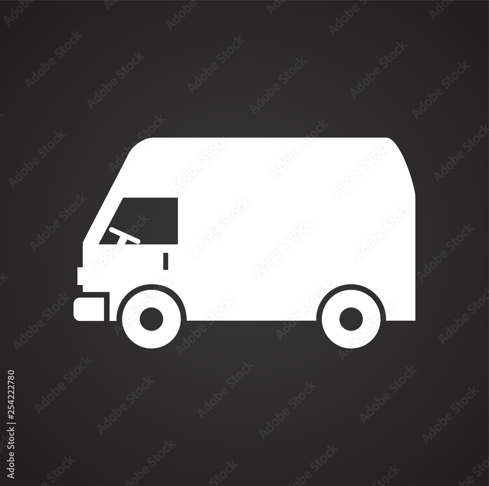 Truck icon on background for graphic and web design. Simple vector sign. Internet concept symbol for website button or mobile app.