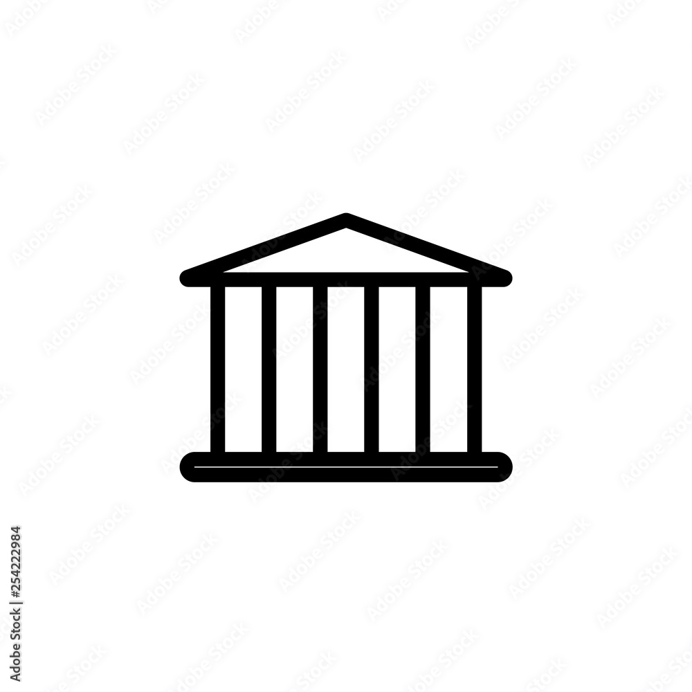 BANK AND BANKING LINE ICON