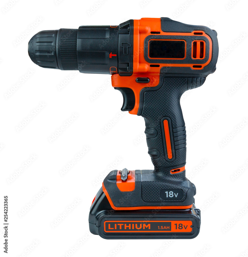 Cordless Drill on an Isolated White Background