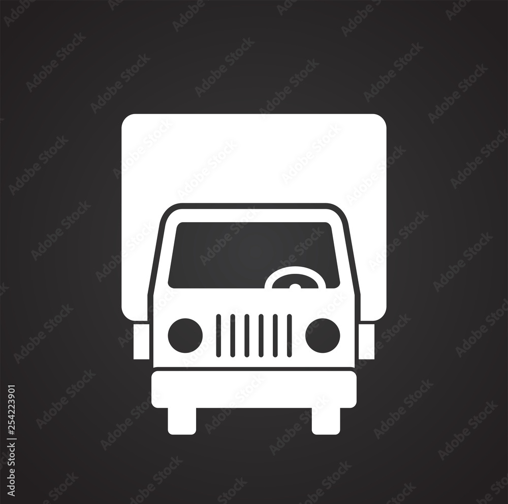 Truck icon on background for graphic and web design. Simple vector sign. Internet concept symbol for website button or mobile app. Truck icon on background for graphic and web design. Simple vector sign. Internet concept symbol for website button or mobile app.