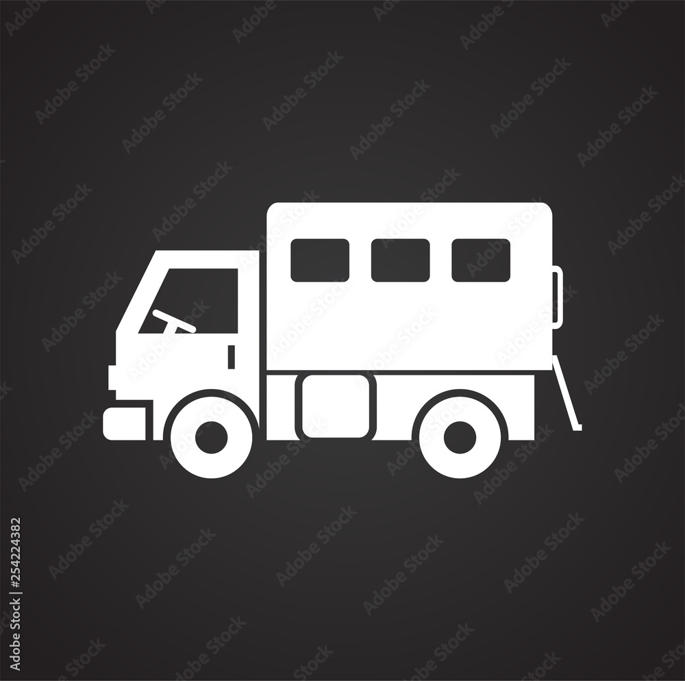 Truck icon on background for graphic and web design. Simple vector sign. Internet concept symbol for website button or mobile app.