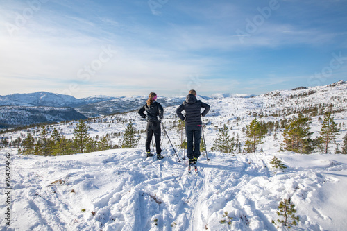 Skiing in Northern Norwegian mountains - Sausheia