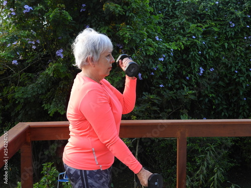 elderly woman doing exercises