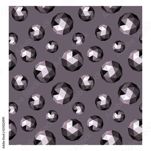 Polyhedron abstract grey ball pattern 