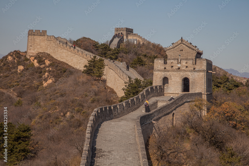view on the famous great wall in china