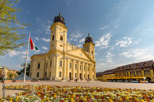 Fotografie Reformed Great Church in Debrecen city, Hungary