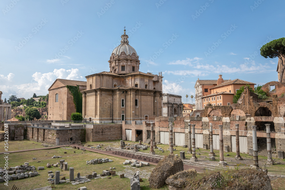 Panoramic view of forum of Caesar also known as forum Iulium
