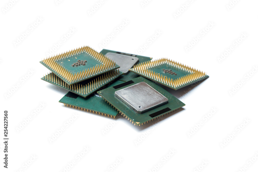 computer processor(celeron sl5zf), CPU isolated on white background computer processor(celeron sl5zf), CPU isolated on white background