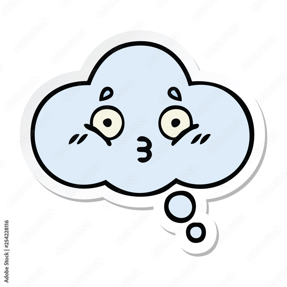 sticker of a cute cartoon thought bubble sticker of a cute cartoon thought bubble