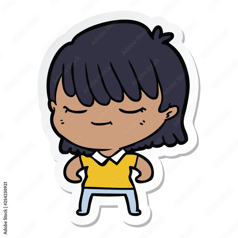 sticker of a cartoon woman sticker of a cartoon woman