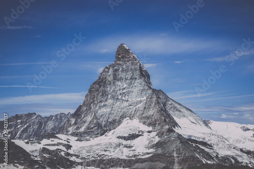 View closeup Matterhorn mountain, scene in national park Zermatt © TravelFlow